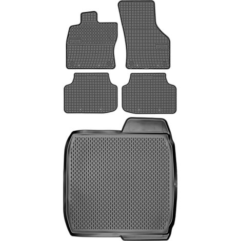SET di tappetini in gomma per auto e tappetino per bagagliaio per Skoda Octavia III Liftback dal 2013 al 2019 (1/5)