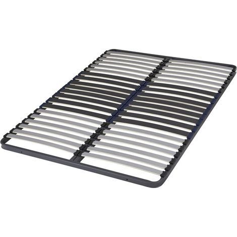 Ebac Literie – Sommier à lattes 140x190 cm – 40 lattes en bois multiplis – Cadre en métal cintré – 2 places – Fabrication française
