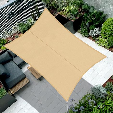 Voile d'ombrage Carré 2.5x2.5m Imperméable Toile Ombrage 95% UV Protection pour Patio Balcon Jardin Terrasse Extérieur-Antracite (1/5)