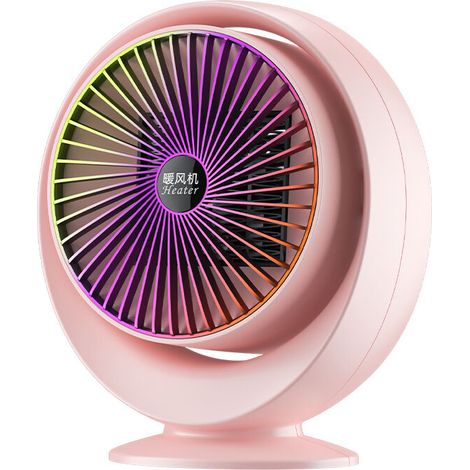 Calentador de ventilador para espacio pequeño Calentador PTC Calentador eléctrico Calentador de mesa de calentamiento rápido (Rosa) (1/4)