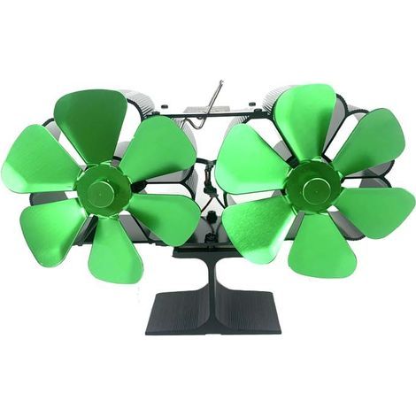 Ventilateur de cheminée, ventilateur thermique à bois, conception silencieuse, adapté à la circulation de la chaleur écologique à la maison - vert (1/4)