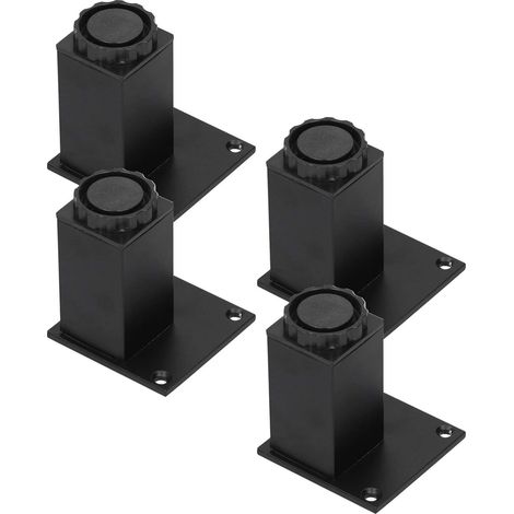Ej.Life Möbelbein, Schwarzer Sofa-Stützfuß, Möbelbeschläge für Sofa, Schrank, Sofa, Sofa (Quadratischer Schranksockel 80 mm – schwarz) A (1/4)