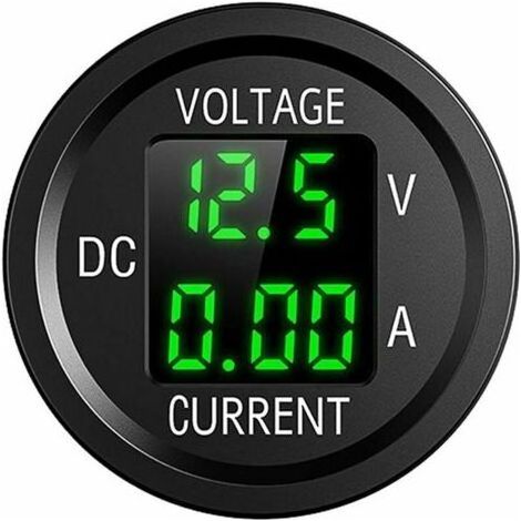 Wasserdichtes LED-Digital-Voltmeter - 12V - 6V-48V DC - Für Autos, Motorräder, LKWs, Boote, Yachten - Grün (1/5)