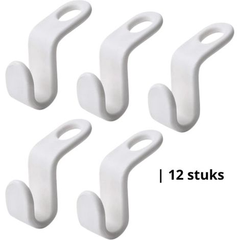 Lot de 12 cintres à vêtements – Blancs – Robustes et peu encombrants – Gain de penderie (1/5)