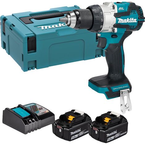 Taladro Percutor MAKITA DHP489RTJ (2 x 5,0 Ah + DC18RC + MAKPAC 2) (1/10)