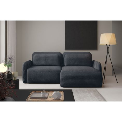 Ecksofa Schlafsofa Sofa SIMONE in Stoff Ambience Anthrazit Ottomane Rechts