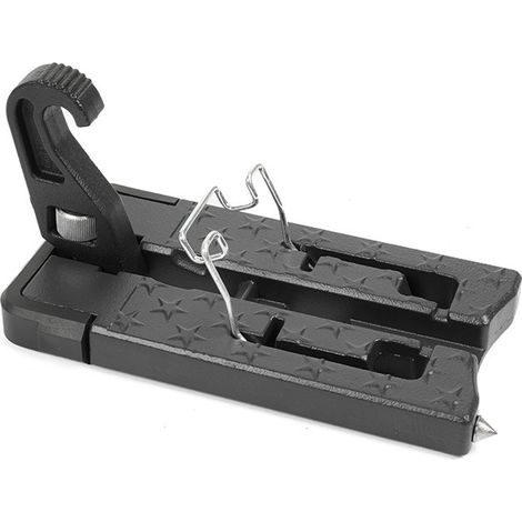 Accessoires de modification automobile, verrous de porte pour véhicules tout-terrain, crochets auxiliaires, marchepieds, marchepied de toit multifonctionnel en alliage d'aluminium - noir (1/4)