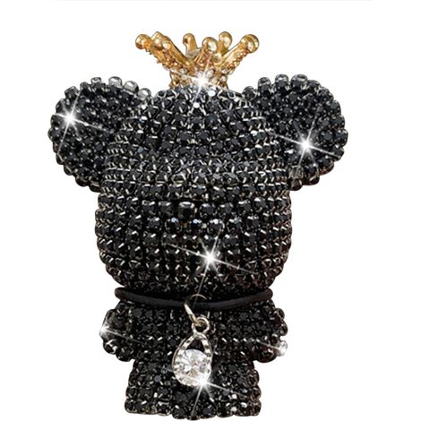 GARRYFIZH Désodorisant de voiture pour décoration de grille d'aération, ours en strass scintillant, avec clip et comprimés d'aromathérapie, accessoires de suspension intérieurs
