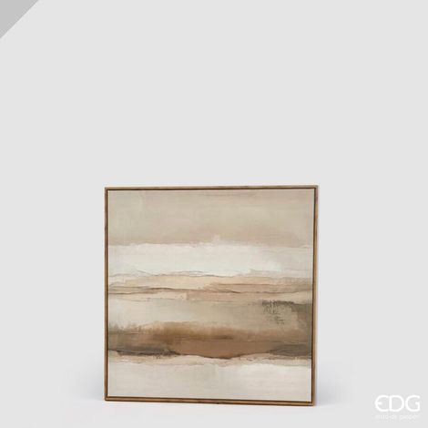 EDG Enzo De Gasperi Quadro Abstract Desert 60 x 60 cm Cream – Decorazione Parete Design Moderno Casa