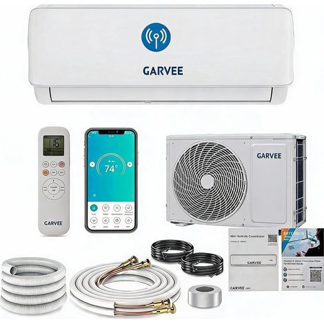 18000BTU Climatiseur Silencieux Split Écoénergétique(A++), Réfrigérant R32, Montage Mural, Contrôle Wifi, Refroidissement/Chauffage/Déshumidification, Minuterie