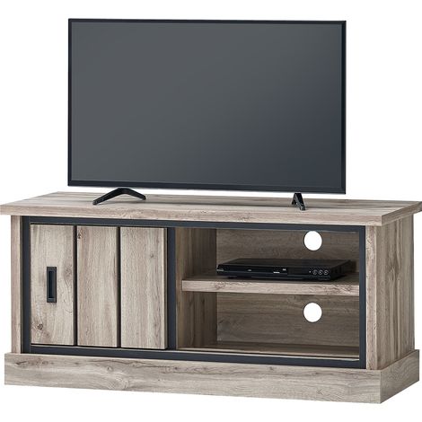 Meuble TV contemporain 120 cm chêne canada Emilia