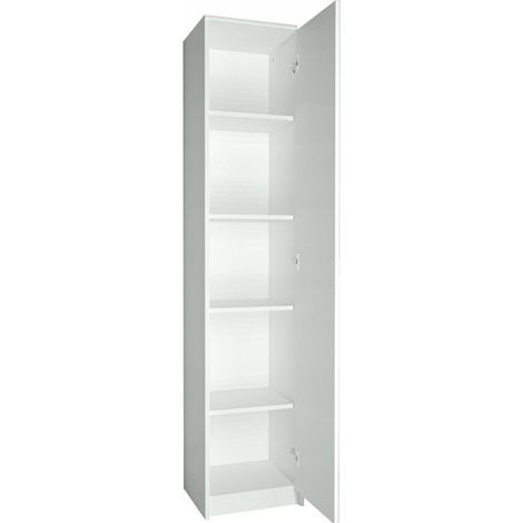 Armoire de bureau blanche 5 étagères – Dimensions 39 x 35 x 180 cm – Panneau stratifié résistant aux rayures et à l'humidité