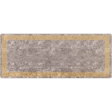 Maison Exclusive - Runner Tappeto MARSA Grigio 100 x 250 cm Poliestere e PVC (1/5)