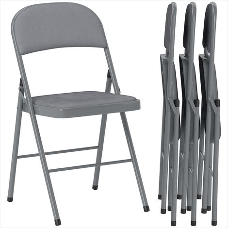 Chaise de salle à manger pliantes gris clair avec assise (1/5)