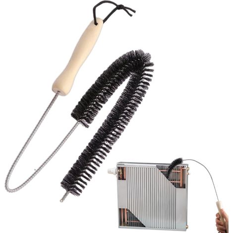 Brosse pour Radiateur Flexible, Goupillon de Nettoyage avec Manche en Bois, Plumeau Chauffant pour Séchoir à Peluches et Panneaux Ch (1/4)