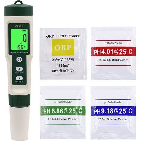 pair Testeur PH Electronique, Testeur Eau Piscine 10 en 1 avec Rétro-éclairage,PH/TDS/S.G/EC/ORP/H2/Salinité/Température/Fertilité de la solution nutritive/ Résistivité avec ATC, PH Metre Haute Préci (1/4)