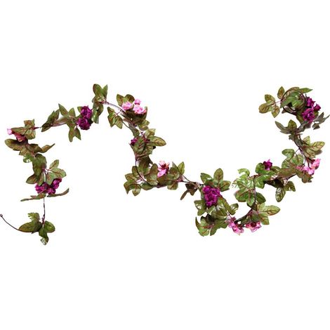 Simulation Fleur Vigne Soie Fleur Guirlande De Mariage Décor Rose Pourpre (1/5)
