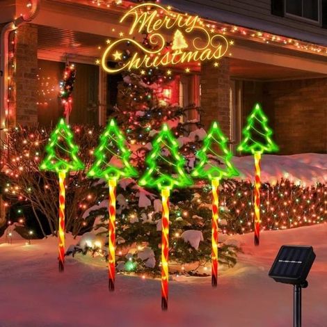 Lampe solaire LED de Noël au sol, éclairage d'ambiance décoratif pour cours, jardins et pelouses (1/5)