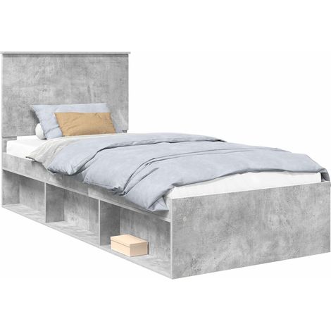 Maison Exclusive - Estructura de cama Concreto 90 x 200 cm Madera (1/5)