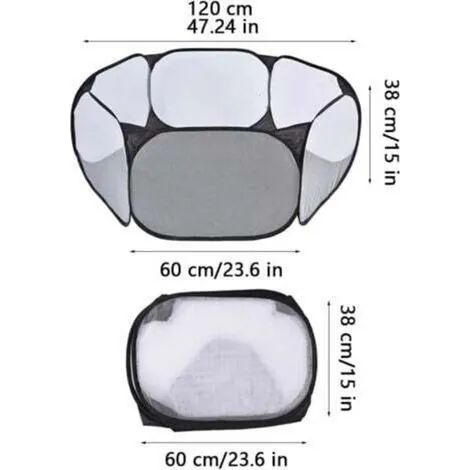 Cage-tente pour petits animaux, enclos portable pour petits animaux, clôture pliable pour petits animaux, parc transparent pour animaux de compagnie, pour lapins, hamsters, chinchillas et hérissons