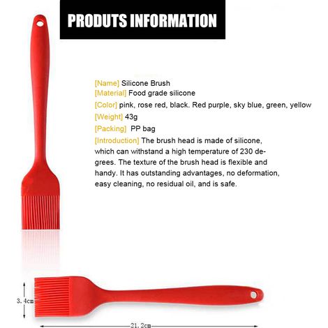 Pinceau à huile en silicone pour badigeonner barbecue pâtisserie dinde grill marinade desserts cuisson (1/3)