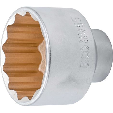 Bgs Technic – Douille à douze pans 20 mm (3/4") 65 mm – Acier chrome-vanadium – Finition chromée – Pour usage intensif en mécanique (1/4)