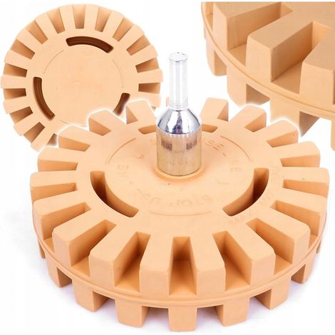 Disco de goma de 100 mm para retirar cinta adhesiva con adaptador para taladro (1/5)