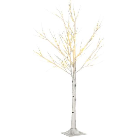 Autre décoration pour Noël Arbre lumineux LED - décoration lumineuse blanc chaud - 72 LEDs - usage intérieur - 120 cm - décoration de noël chambre maison blanc (1/5)