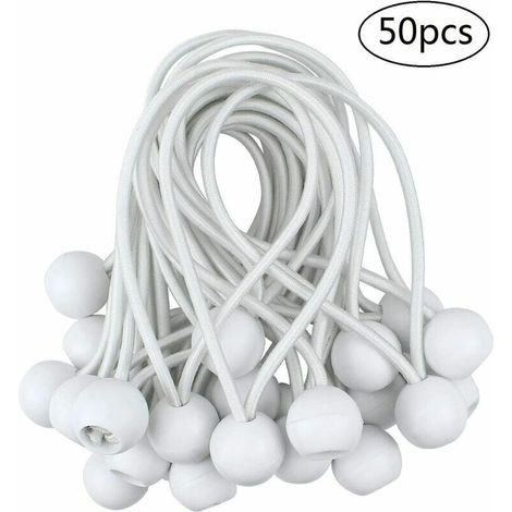50 Stück. Elastische Kugelschnur, Planenspanner für Vorhangverlängerungsgeschirr für Pavillon, Camping, Zelt, 10 cm (1/5)