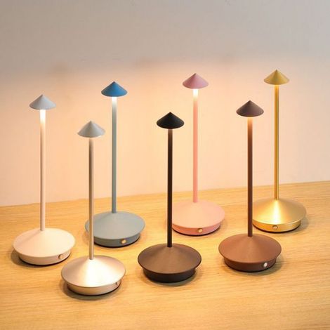 LED décoration de la maison moderne simple en alliage d'aluminium créatif champignon veilleuse restaurant lampe de table chevet (1/4)