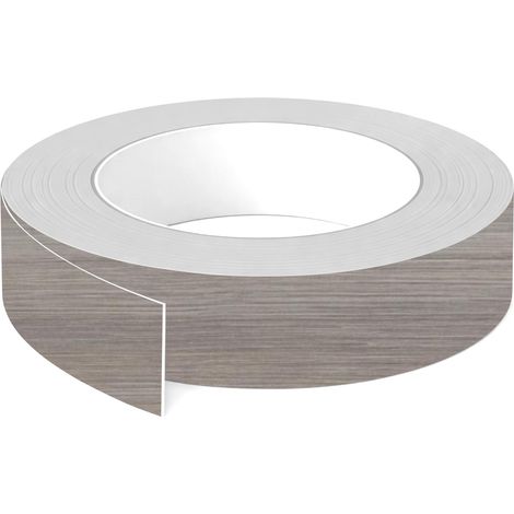 1x Bande de chant ABS sans colle 43 mm x 5 m épaisseur 0,8 mm facile à appliquer bricolage étagère meuble panneau plan de travail bois stratifié, Fineline gris moyen (1/3)