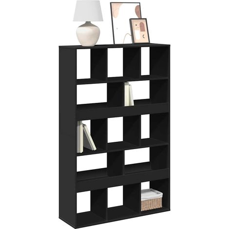 Estantería de madera de ingeniería negra 100x33x156,5 cm