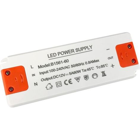 Alimentation LED 12V 60W IP20 extra plate (1/3)