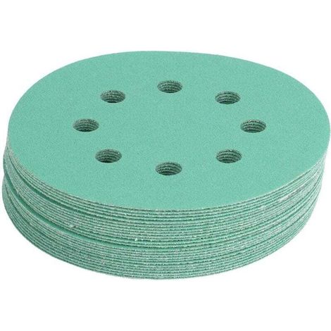 Lot de 25 disques abrasifs professionnels anti-obstruction de 125 mm, 5 pouces, pour ponçage humide et sec, grain 120 (1/4)