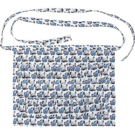 Tablier à Motif Œuf D'oie en Tissu Bleu avec Compartiments pour Collecte D'œufs Cuisine ou Ferme, Maintien Sécurisé des Œufs Mains (1/5)