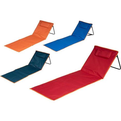 Vtizikl Tappetino Da Spiaggia 160x53cm Pieghevole Stuoia Prendisole Con Cuscino 4 Colori 6624013 -