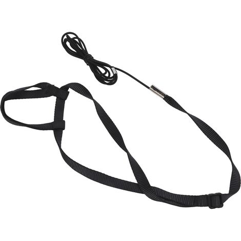 Harnais pour oiseau, laisse ultra-légère réglable, corde de vol pour perroquet, idéal pour les jeux en extérieur, noir, taille M. (1/5)