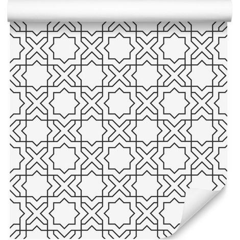 Carta da parati con motivi geometrici e orientali per soggiorno e camera da letto, 50x1000 cm. (1/5)