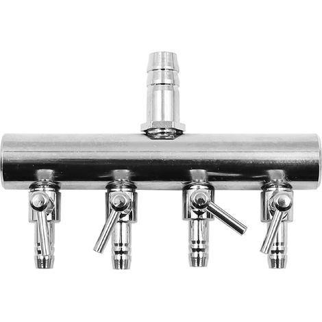 Vannes de contrôle d'air d'aquarium réglables, Distributeur d'oxygène d'aquarium en Acier Inoxydable, Accessoires de vanne de contrôle d'air d'aquarium (4 Voies) (1/5)