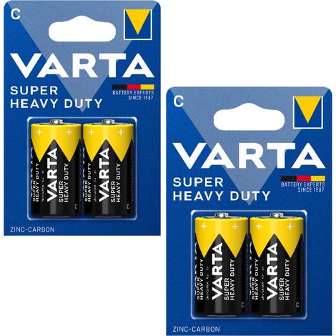 Batería Varta SHD C de zinc-carbono R14 para radio despertador (2 unidades x 2) (1/3)
