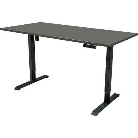 Bureau électrique 180x80cm - Moteur simple - Noir/Anthracite
