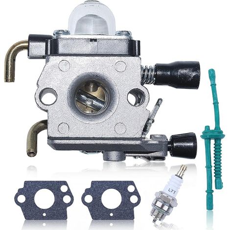 Vergaser-Reparatursatz mit Dichtung, Zündkerze und Kraftstoffleitung für Stihl FS 38 45 55 75 80 85, FS55 FS55R FS55RC FS38 FS45 FS75 FS80 FS85 HS75 HL45 KM55, Ersatzteilnummer 4140-120-0619 (1/5)