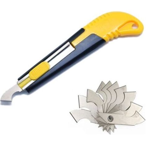 FENOPLASTICA1 Cutter Coupe Verre Synthétique et 10 Lames de Rechange Incluses (1/4)