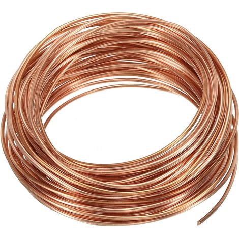 49 Pieds Solide Nu Cuivre Fil, 14 Jauge 99,9% Pure Cuivre Fil 2mm Doux Perles Fil Métal Plante Tige Cravates pour Bijoux Artisanat (15m) (1/5)