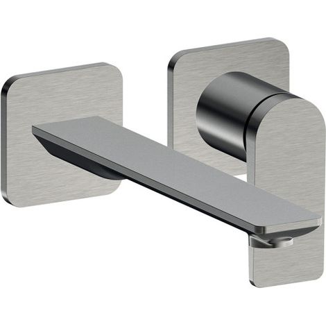 Façade lavabo mitigeur large 2 trous metal brosse - CRISTINA ONDYNA BA25977