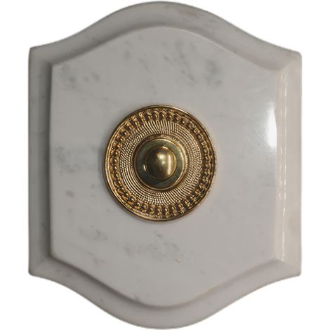 Plaque à chapeau Napoléon filaire marbre blanc collerette perlée laiton