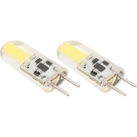 Lot de 2 ampoules LED en silicone GY6.35 COB 1505 3W 12V 300LM pour placards, penderies, extérieur, maison, bureau, plafond, lumière blanche froide 6000K-6500K (1/5)