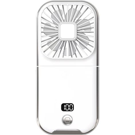 1 Mini ventilateur, 4 vitesses réglables, batterie 3000mAh, design pliable 8x8x3,5cm, usage bureau et voyage (1/5)