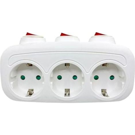 Adaptateur pour prises européennes Multiprise murale – multiprise 3 ports, convertisseur international pour recharger vos appareils dans le salon, la cuisine, la chambre, la maison, (1/4)
