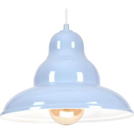 Suspension Bulma 1 - Style industriel, métal, bleu, 1 x E27 (1/4)